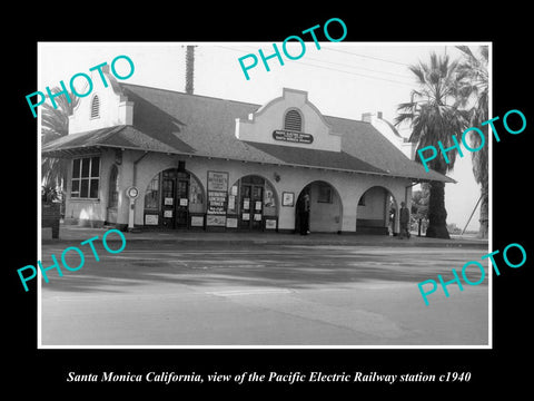 OLD HISTORIC PHOTO SANTA MONICA CALIFORNIA PACIFIC ELECTRIC RAILWAY STATION 1940