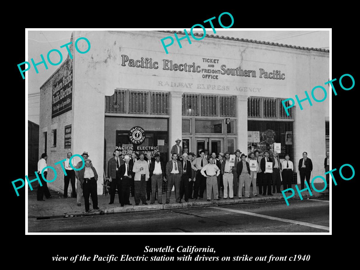 OLD HISTORIC PHOTO OF SAWTELLE CALIFORNIA PACIFIC ELECTRIC RAILWAY STATION 1940