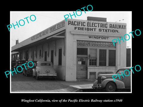 OLD HISTORIC PHOTO OF WINGFOOT CALIFORNIA PACIFIC ELECTRIC RAILWAY STATION 1940