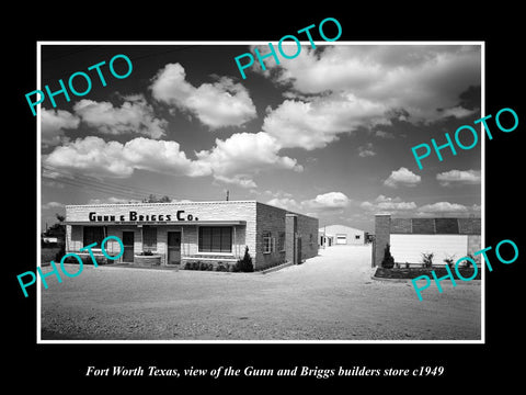 OLD LARGE HISTORIC PHOTO OF FORT WORTH TEXAS, THE GUNN & BRIGGS STORE c1949