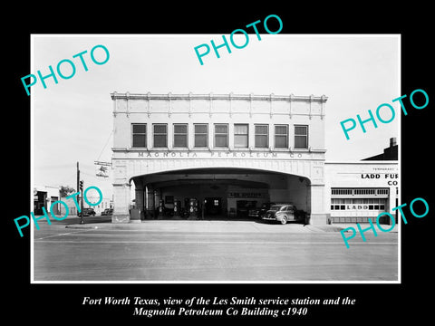 OLD LARGE HISTORIC PHOTO OF FORT WORTH TEXAS, THE MAGNOLIA PETROLEUM Co c1940