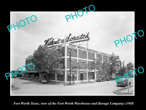 OLD LARGE HISTORIC PHOTO OF FORT WORTH TEXAS, THE FORT WORTH STORGAGE Co c1948