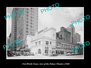 OLD LARGE HISTORIC PHOTO OF FORT WORTH TEXAS, VIEW OF THE PALACE THEATRE c1940