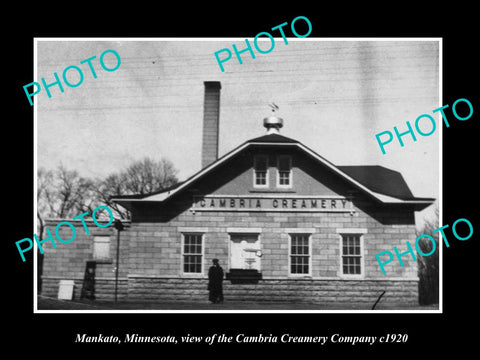 OLD LARGE HISTORIC PHOTO OF MANKATO MINNESOTA, THE CAMBRIA CREAMERY Co c1920