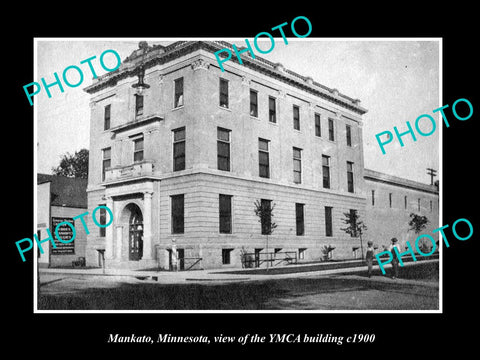 OLD LARGE HISTORIC PHOTO OF MANKATO MINNESOTA, THE YMCA BUILDING c1900