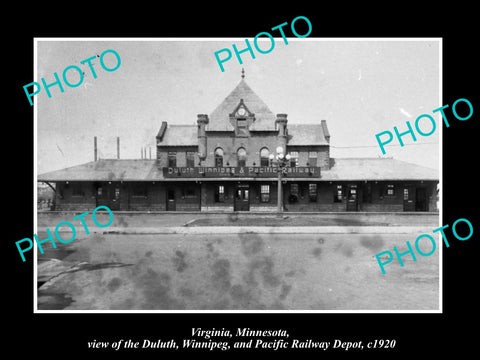 OLD LARGE HISTORIC PHOTO OF VIRGINIA MINNESOTA THE RAILROAD DEPOT STATION 1920 2