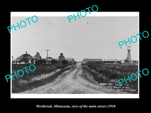 OLD LARGE HISTORIC PHOTO OF WESTBROOK MINNESOTA, VIEW OF THE MAIN STREET c1910