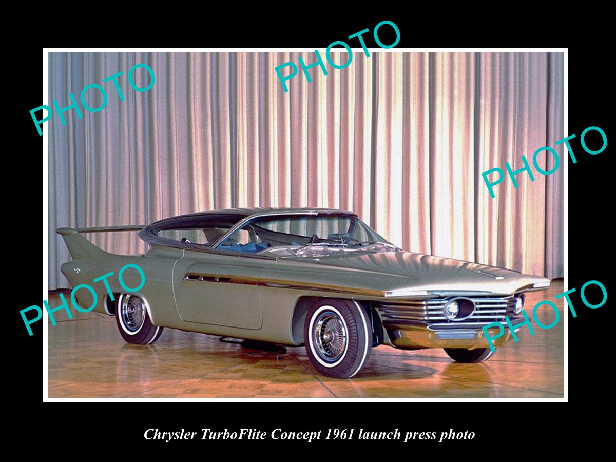 OLD LARGE HISTORIC PHOTO OF 1961 CHRYSLER TURBOFLITE CONCEPT CAR PRESS PHOTO 3