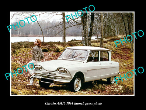 OLD LARGE HISTORIC PHOTO OF 1961 CITROEN AM16 CAR LAUNCH PRESS PHOTO 2