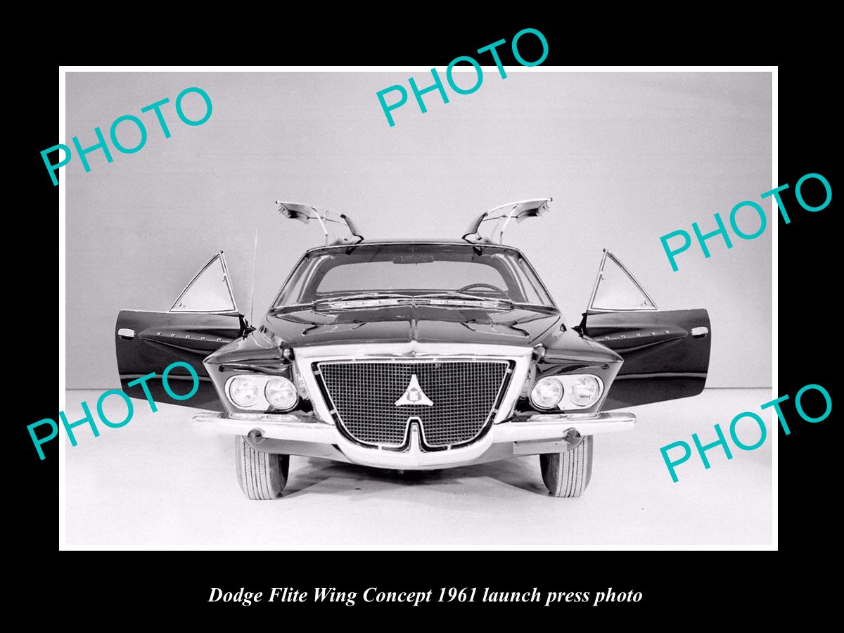 OLD LARGE HISTORIC PHOTO OF 1961 DODGE FLITE WING CAR LAUNCH PRESS PHOTO 1