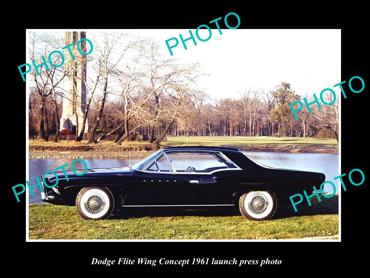 OLD LARGE HISTORIC PHOTO OF 1961 DODGE FLITE WING CAR LAUNCH PRESS PHOTO 2