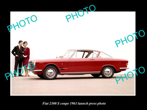 OLD LARGE HISTORIC PHOTO OF 1961 FIAT 2300 S COUPE CAR LAUNCH PRESS PHOTO 1