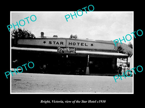 OLD LARGE HISTORIC PHOTO OF BRIGHT VICTORIA, VIEW OF THE STAR HOTEL c1930