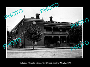 OLD LARGE HISTORIC PHOTO OF COBDEN VICTORIA, THE GRAND CENTRAL HOTEL c1920