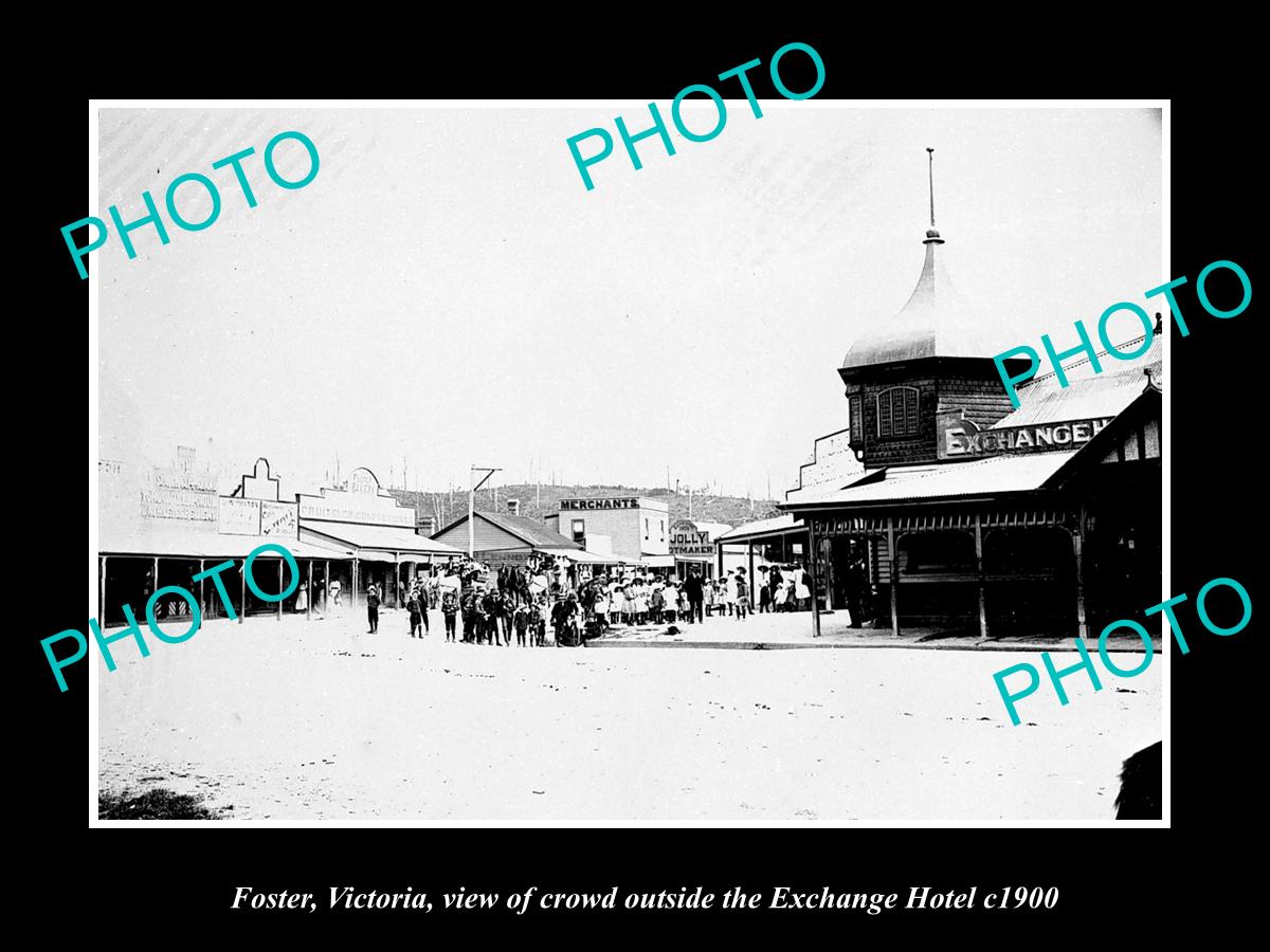 OLD LARGE HISTORIC PHOTO OF FOSTER VICTORIA, THE MAIN STREET & HOTEL c1900