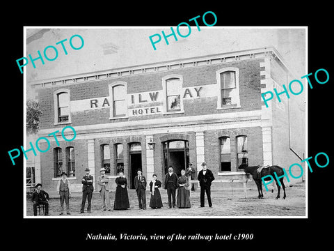 OLD LARGE HISTORIC PHOTO OF NATHALIA VICTORIA, VIEW OF THE RAILWAY HOTEL c1900