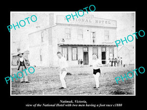 OLD LARGE HISTORIC PHOTO OF NATIMUK VICTORIA, VIEW OF THE NATIONAL HOTEL c1880