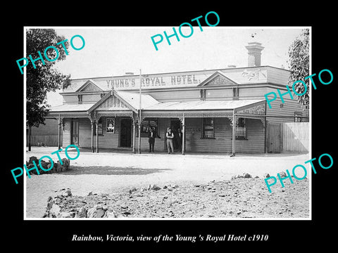 OLD LARGE HISTORIC PHOTO OF RAINBOW VICTORIA, VIEW OF THE ROYAL HOTEL c1910