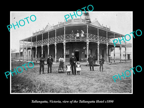 OLD LARGE HISTORIC PHOTO OF TALLANGATTA VICTORIA, VIEW OF THE HOTEL c1890