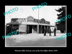 OLD LARGE HISTORIC PHOTO OF WHEELERS HILL VICTORIA, THE POST OFFICE HOTEL c1910