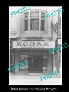 OLD LARGE HISTORIC PHOTO OF HOBART TASMANIA, VIEW OF THE KODAK PHOTOS STORE 1935