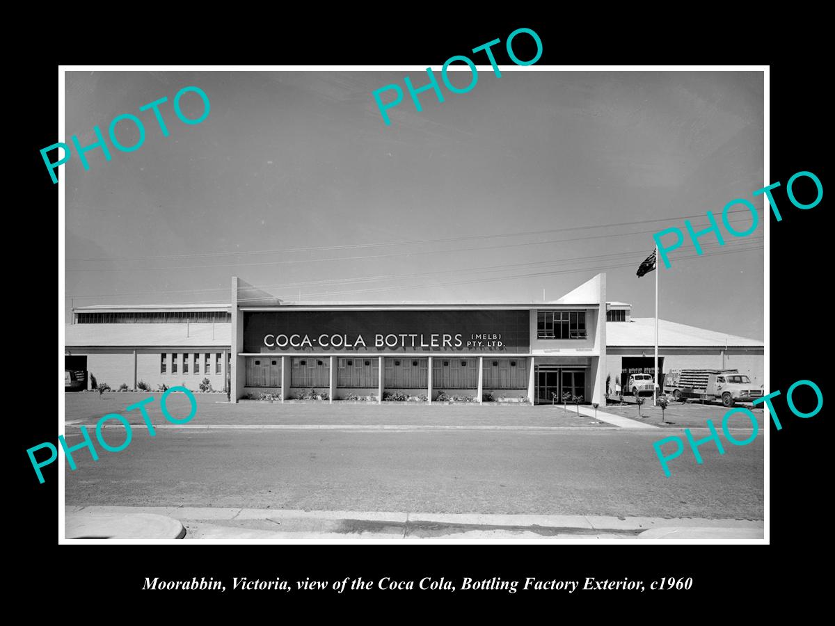 OLD LARGE HISTORIC PHOTO OF MORRABBIN VICTORIA, THE COCA COLA FACTORY c1960