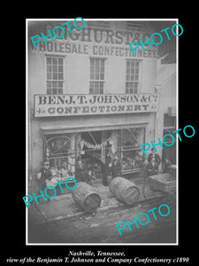 OLD LARGE HISTORIC PHOTO OF NASHVILLE TENNESSEE, JOHNSON CONFECTIONARY Co c1900