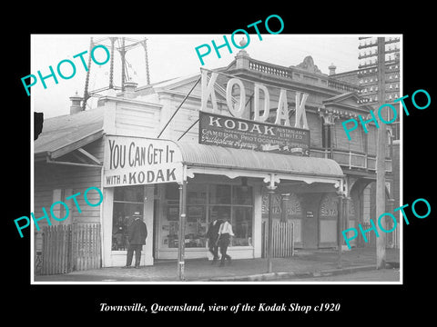 OLD LARGE HISTORIC PHOTO OF TOWNSVILLE QLD, THE KODAK PHOTOS STORE c1920