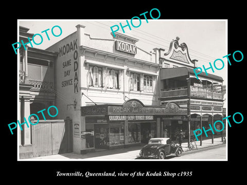 OLD LARGE HISTORIC PHOTO OF TOWNSVILLE QLD, THE KODAK PHOTOS STORE c1935