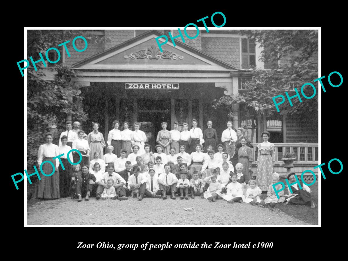 OLD LARGE HISTORIC PHOTO OF ZOAR OHIO, VIEW OF THE ZOAR HOTEL c1900