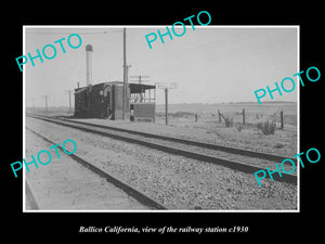 OLD LARGE HISTORIC PHOTO OF BALLICO CALIFORNIA, THE RAILWAY DEPOT STATION c1930