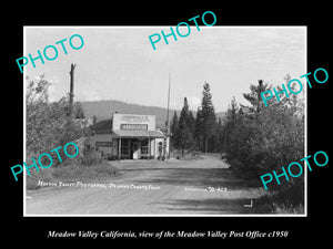 OLD LARGE HISTORIC PHOTO OF MEADOW VALLEY CALIFORNIA, THE POST OFFICE c1950