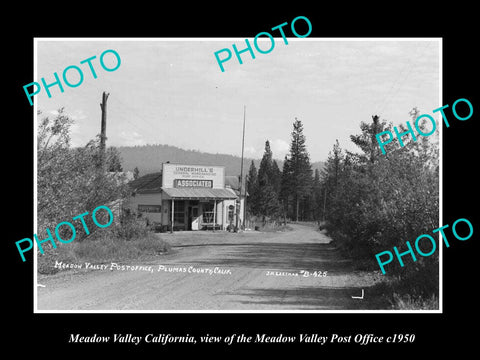 OLD LARGE HISTORIC PHOTO OF MEADOW VALLEY CALIFORNIA, THE POST OFFICE c1950