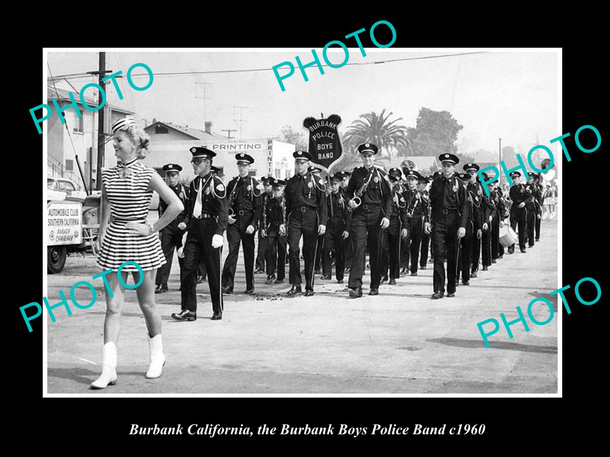 OLD LARGE HISTORIC PHOTO OF BURBANK CALIFORNIA, BURBANK BOYS POLICE NAND c1960 3