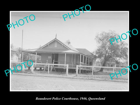 OLD LARGE HISTORIC PHOTO OF THE BEAUDESERT POLICE STATION c1946 QUEENSLAND