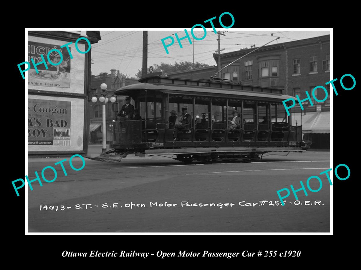 OLD LARGE HISTORIC PHOTO OF THE OTTAWA ELECTRIC RAIL CAR, No 225 c1920 CANADA