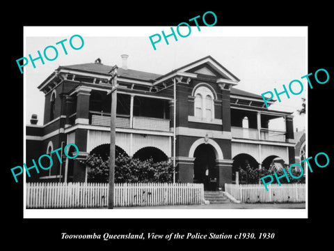 OLD LARGE HISTORIC PHOTO OF TOOWOOMBA QUEENSLAND, THE POLICE STATION c1930