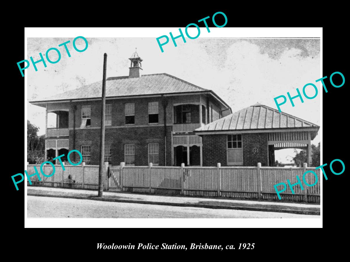 OLD LARGE HISTORIC PHOTO OF THE WOOLOOWIN POLICE STATION, c1925 BRISBANE QLD