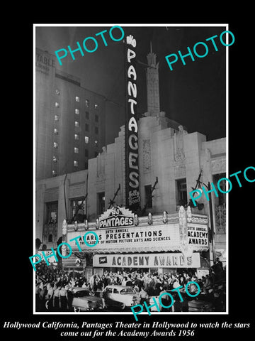 OLD LARGE HISTORIC PHOTO OF HOLLYWOOD CALIFORNIA, THE PANTAGES THEATRE A/A 1956