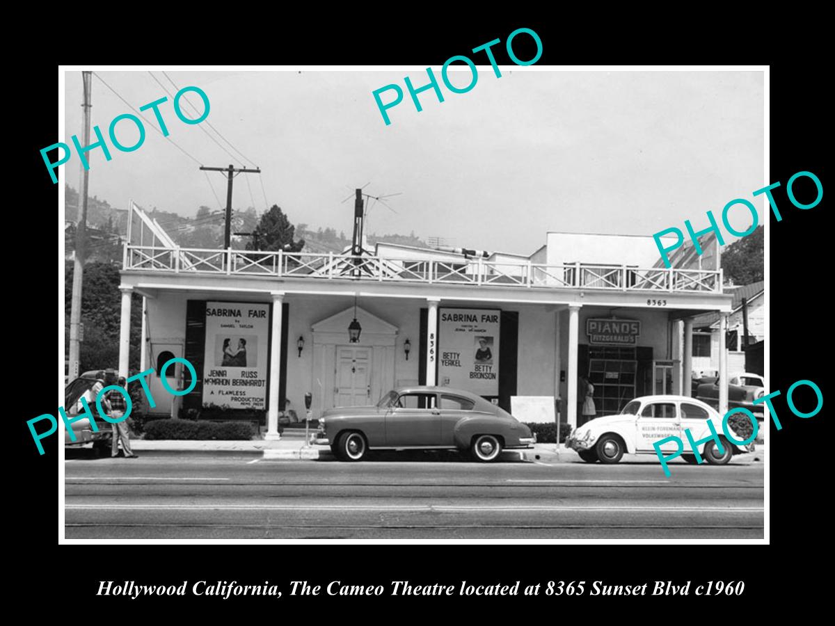 OLD LARGE HISTORIC PHOTO OF HOLLYWOOD CALIFORNIA, THE CAMEO THEATRE 1960