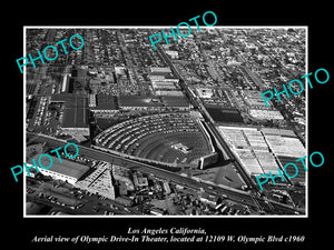 OLD LARGE HISTORIC PHOTO OF LOS ANGELES CALIFORNIA, THE OLYMPIC DRIVE IN c1960