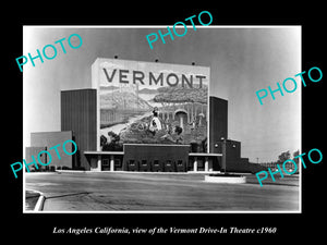 OLD LARGE HISTORIC PHOTO OF LOS ANGELES CALIFORNIA, THE VERMONT DRIVE IN c1960