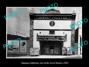 OLD LARGE HISTORIC PHOTO OF TUJUNGA CALIFORNIA, THE JEWEL THEATRE c1955