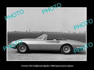 OLD LARGE HISTORIC PHOTO OF FERRARI 365 CALIFORNIA SPYDER 1966 PRESS PHOTO