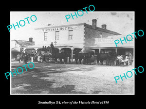 OLD LARGE HISTORIC PHOTO OF STRATHALBYN SA, VIEW OF THE VICTORIA HOTEL c1890