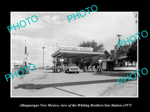 OLD LARGE HISTORIC PHOTO OF ALBUQUERQUE NEW MEXICO, THE WHITING GAS STATION 1975