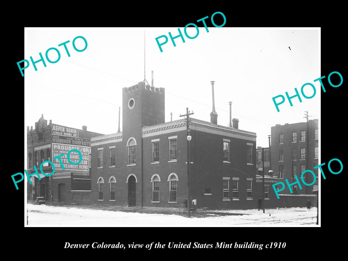 OLD LARGE HISTORIC PHOTO OF DENVER COLORADO, THE UNITED STATES MINT c1910