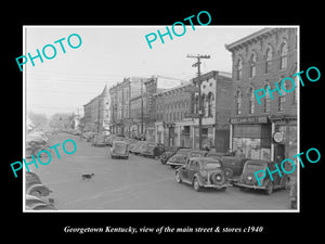 OLD LARGE HISTORIC PHOTO OF GEORGETOWN KENTUCKY, VIEW OF MAIN STREET c1940 2