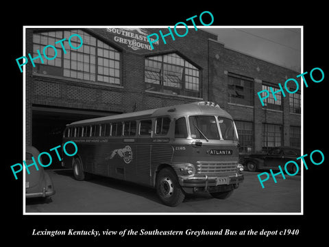 OLD LARGE HISTORIC PHOTO OF LEXINGTON KENTUCKY, THE GREYHOUND BUS DEPOT c1940