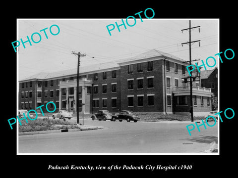 OLD LARGE HISTORIC PHOTO OF PADUCAH KENTUCKY, VIEW OF THE CITY HOSPITAL c1940